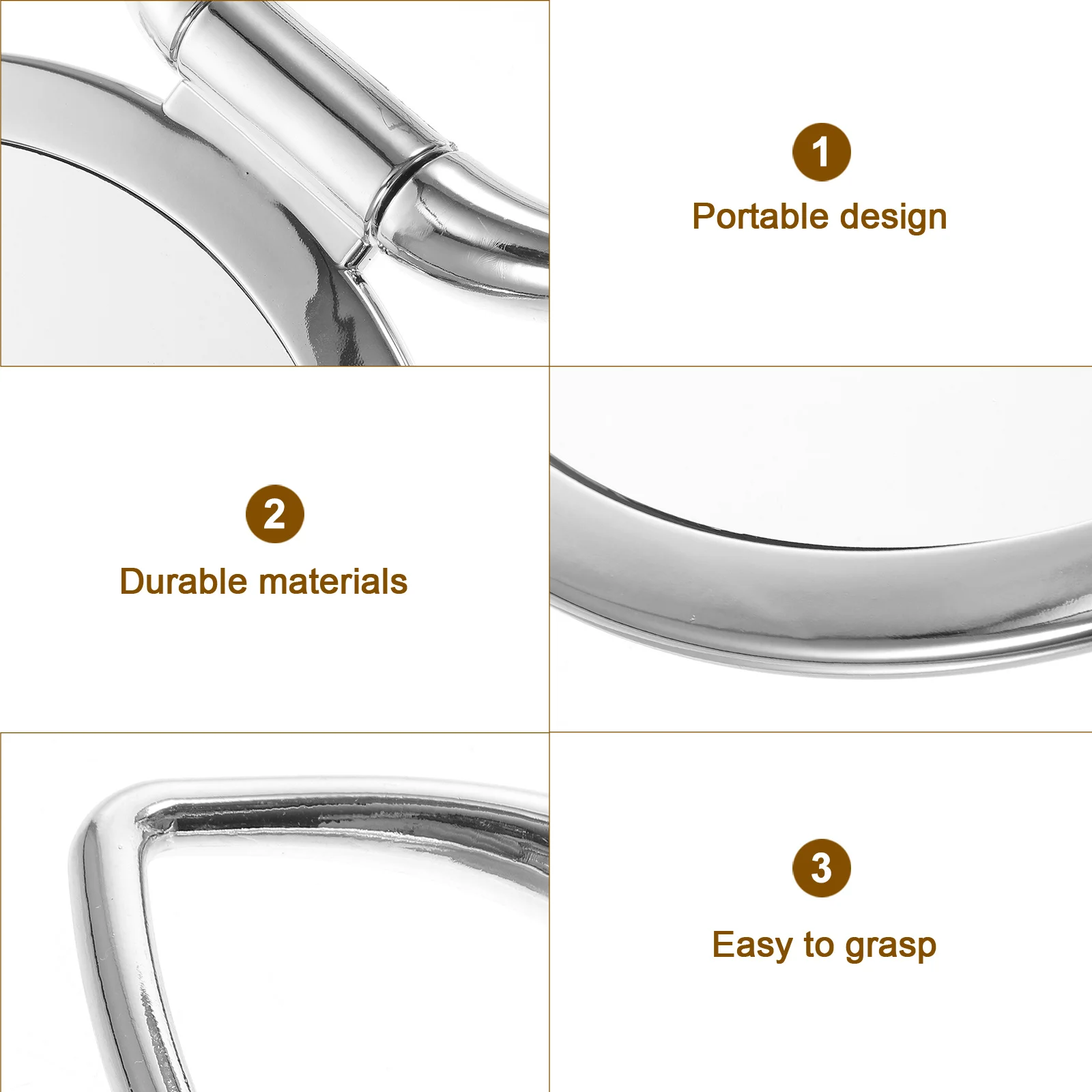 

Travel Friendly Foldable Double Sided Makeup Mirror Magnifying Handheld Mirror for Women Daily Beauty Care