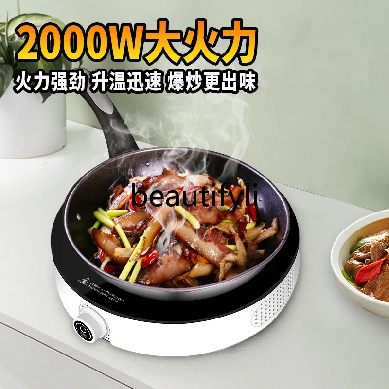 Kleiner multifunktionaler energiesparender Induktionsherd für den Desktop-Haushalt mit rundem Knopf und Temperaturregelung