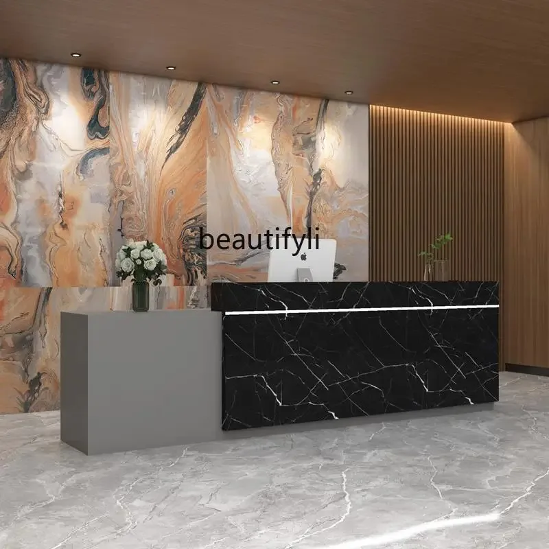 

Hotel Sales Department Lobby Reception Desk Customized checkout page Modern Chinese store Company Hotel front desk