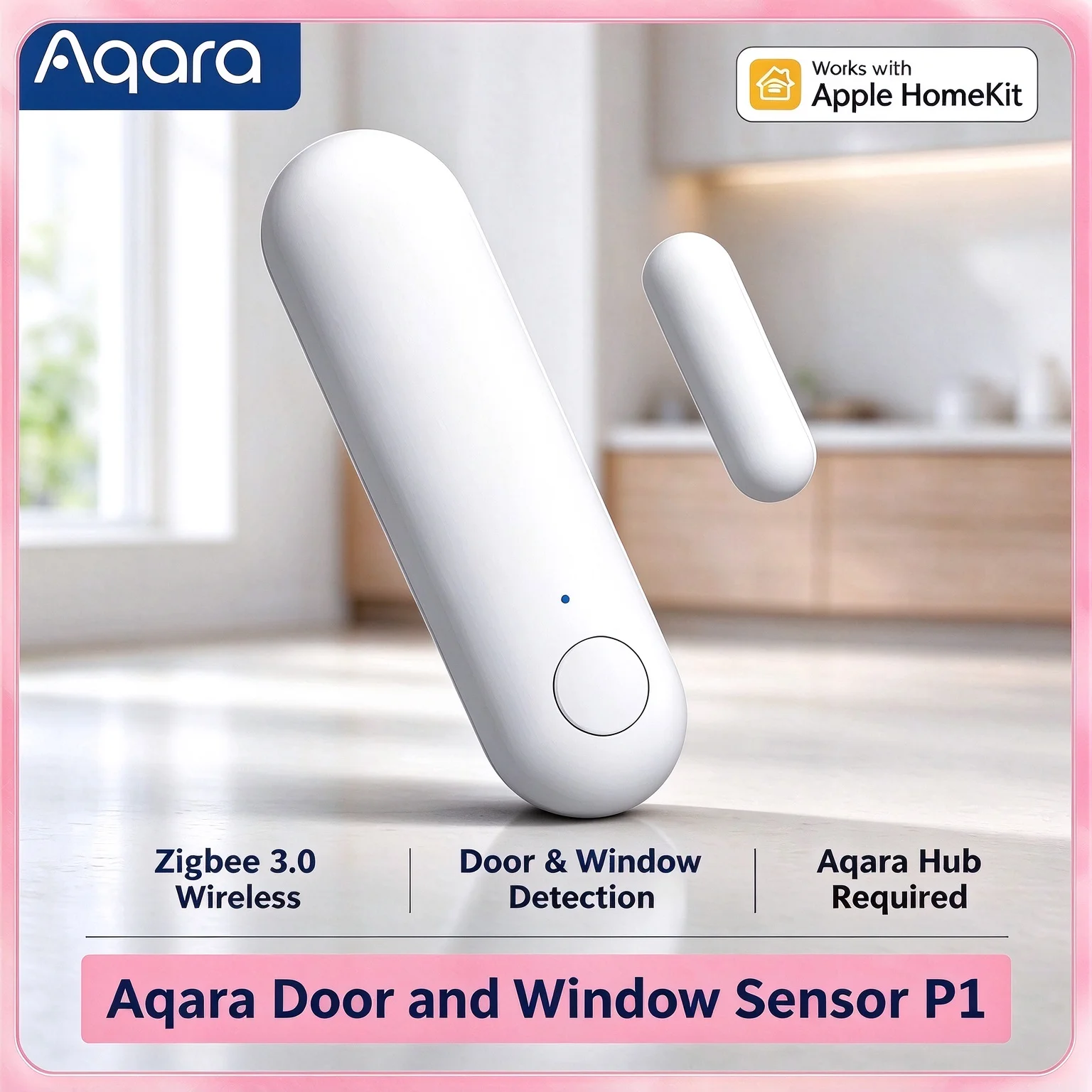 Original Aqara Zigbee 3.0 Door and Window Sensor P1 Wireless Alarm Anti-theft Security Detector Long Works With Apple HomeKit