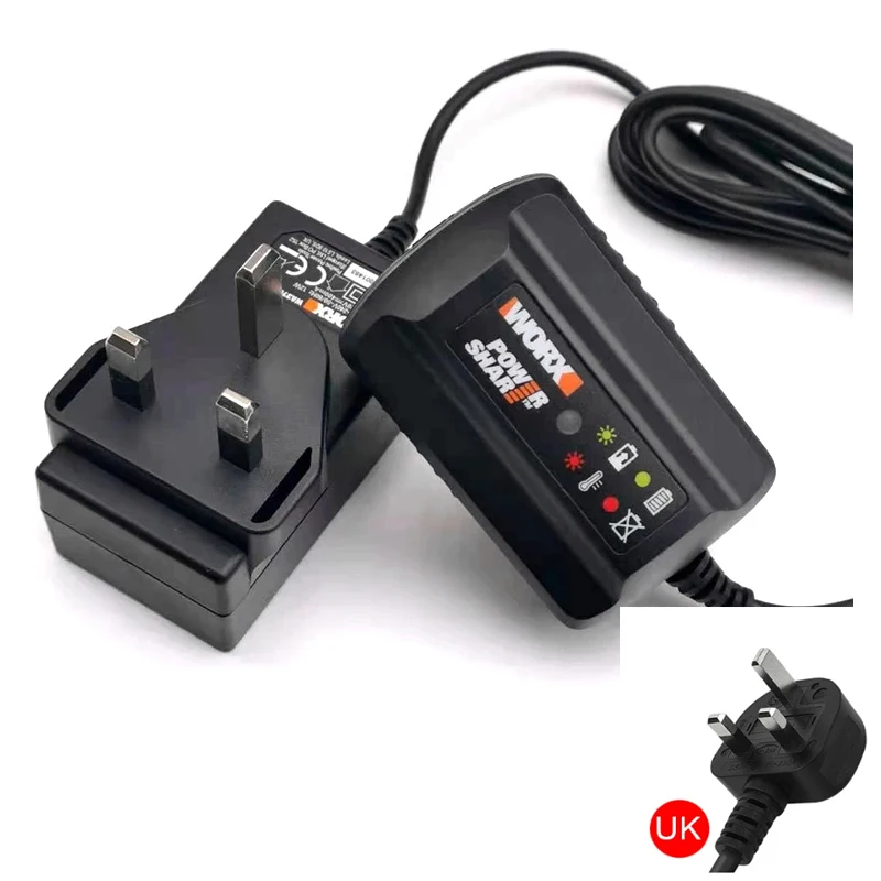 

Worx WA3760 charger For 20V Lithium Battery 4Pin WA3551.1 WA3572 WA3550 WA3553 etc (factory original P/N，UK GB PLUG)