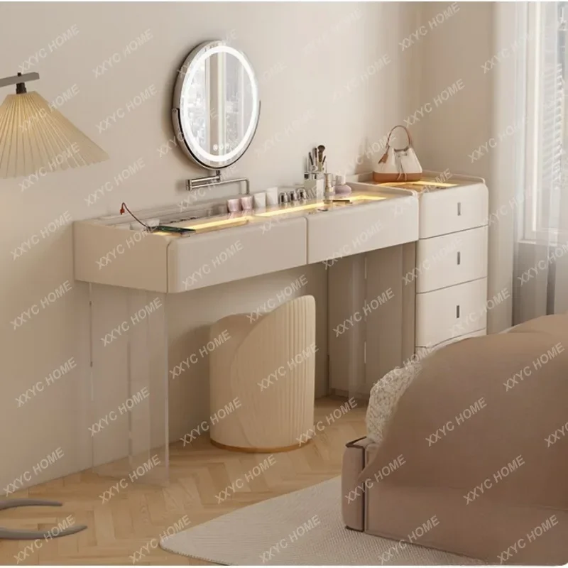 

Integrated Bedroom Modern High-End Bed Front Cabinet Storage Jewelry Cabinet Light Luxury Chest of Drawers Dresser Vanity Table