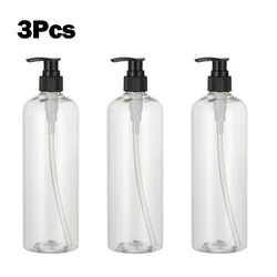 3pcs 500ml  Bathroom Home Bottles Soap Dispenser Shower Storage Transparent Container Cream Gel Holder Lotion Pump Empty Bottles