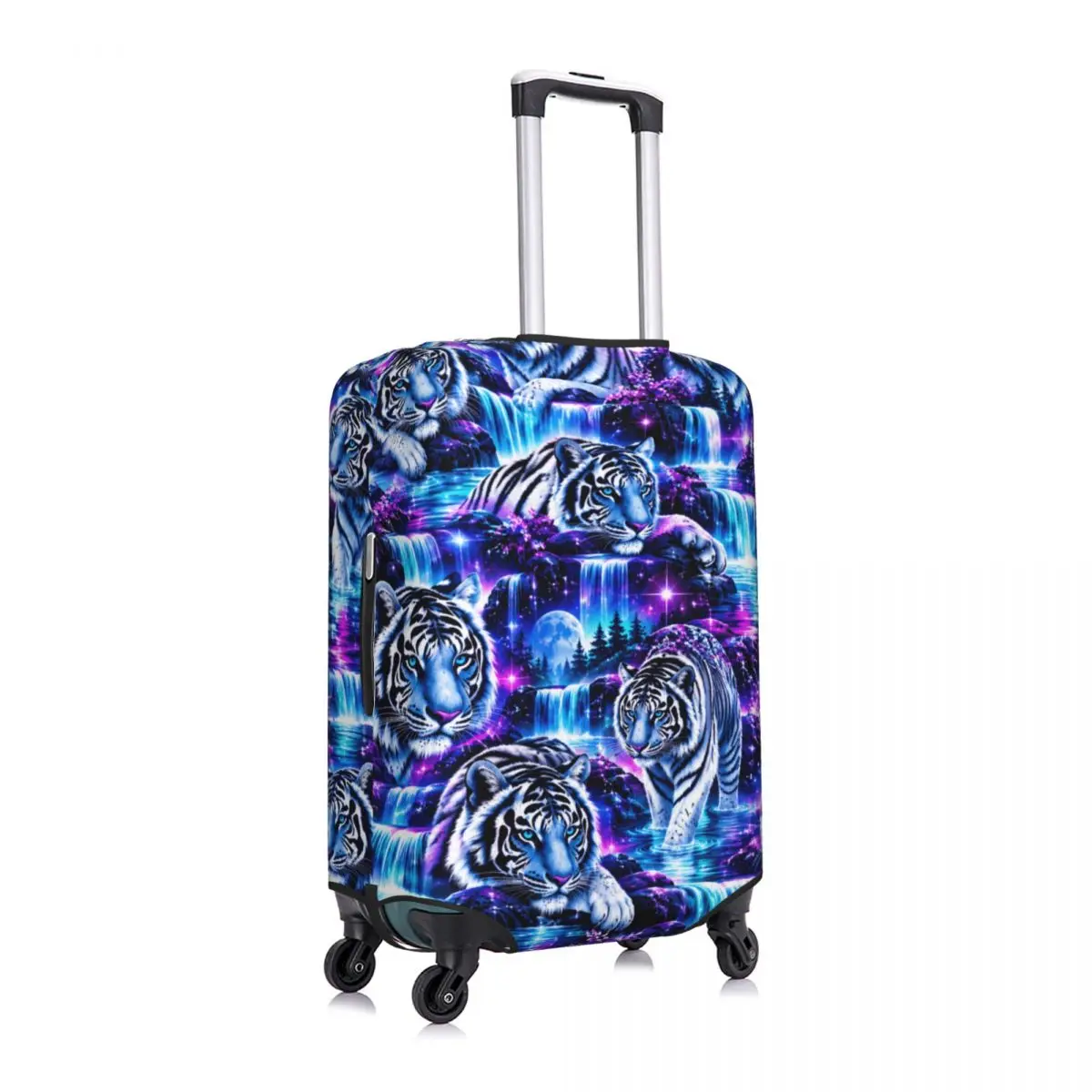 Tiger Patterned Suitcase Cover Flat 2d Digital Printing Travel Vacation Elastic Luggage Case Protector