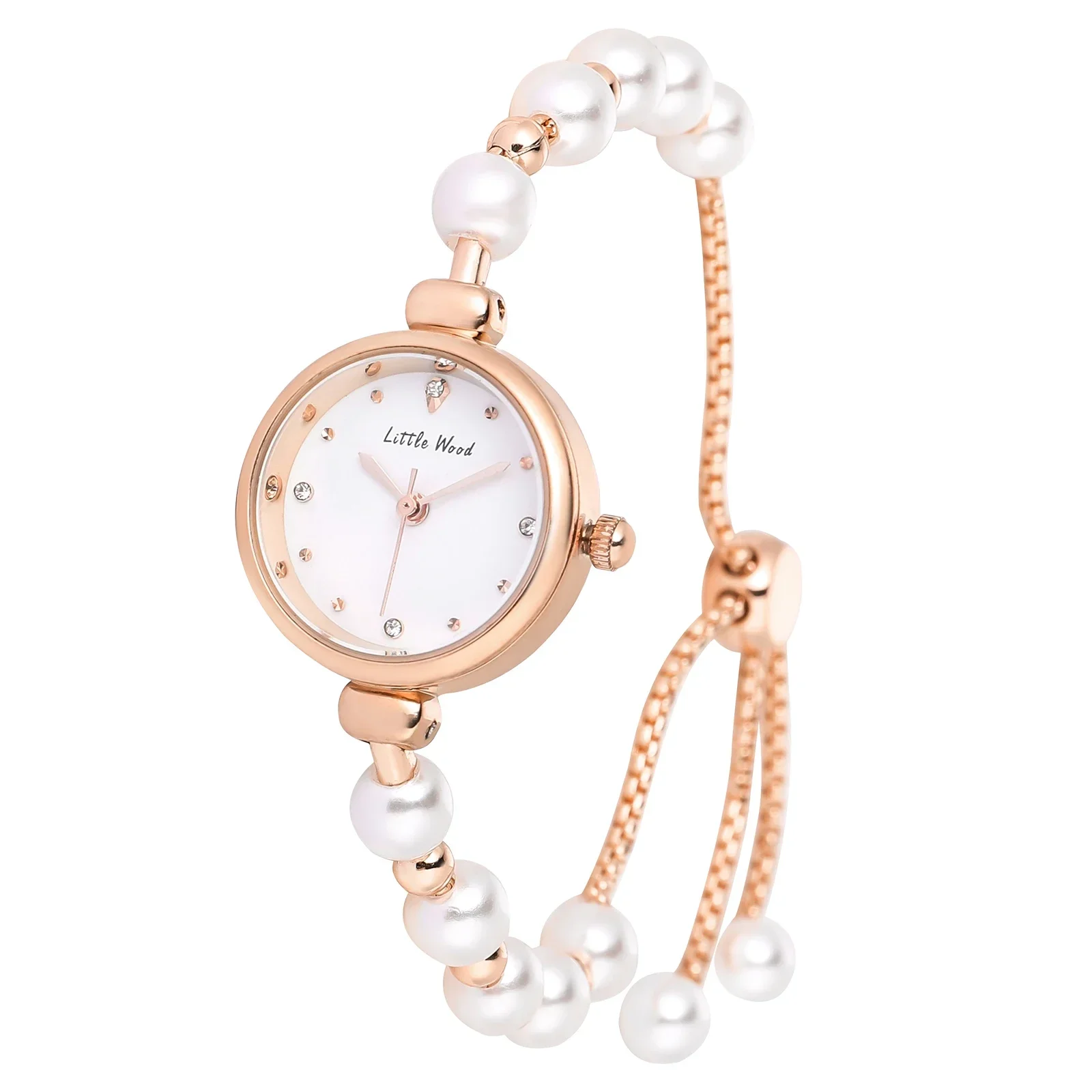 1PC Women\'s Watch Fashion Simple Pearl Strap Round Small Dial Slim Bracelet Quartz Watch Wristwatches Gifts Relojes Para Damas