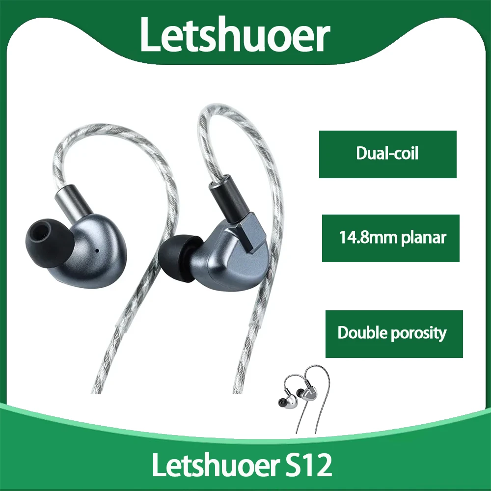 Original Letshuoer S12 High Quality Wired Headphones Planar Headphones Wired In-ear Headphones Hifi Earphones Wired