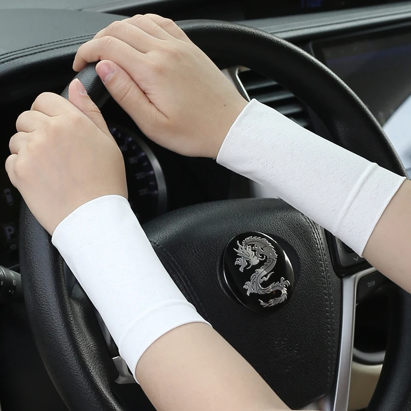 واقي معصم رقيق من الحرير الجليدي للرجال في الصيف، واقي للرياضات الخارجية واللياقة البدنية، واقي من الشمس، أكمام مزخرفة، غطاء معصم قصير رائع، غطاء للذراع