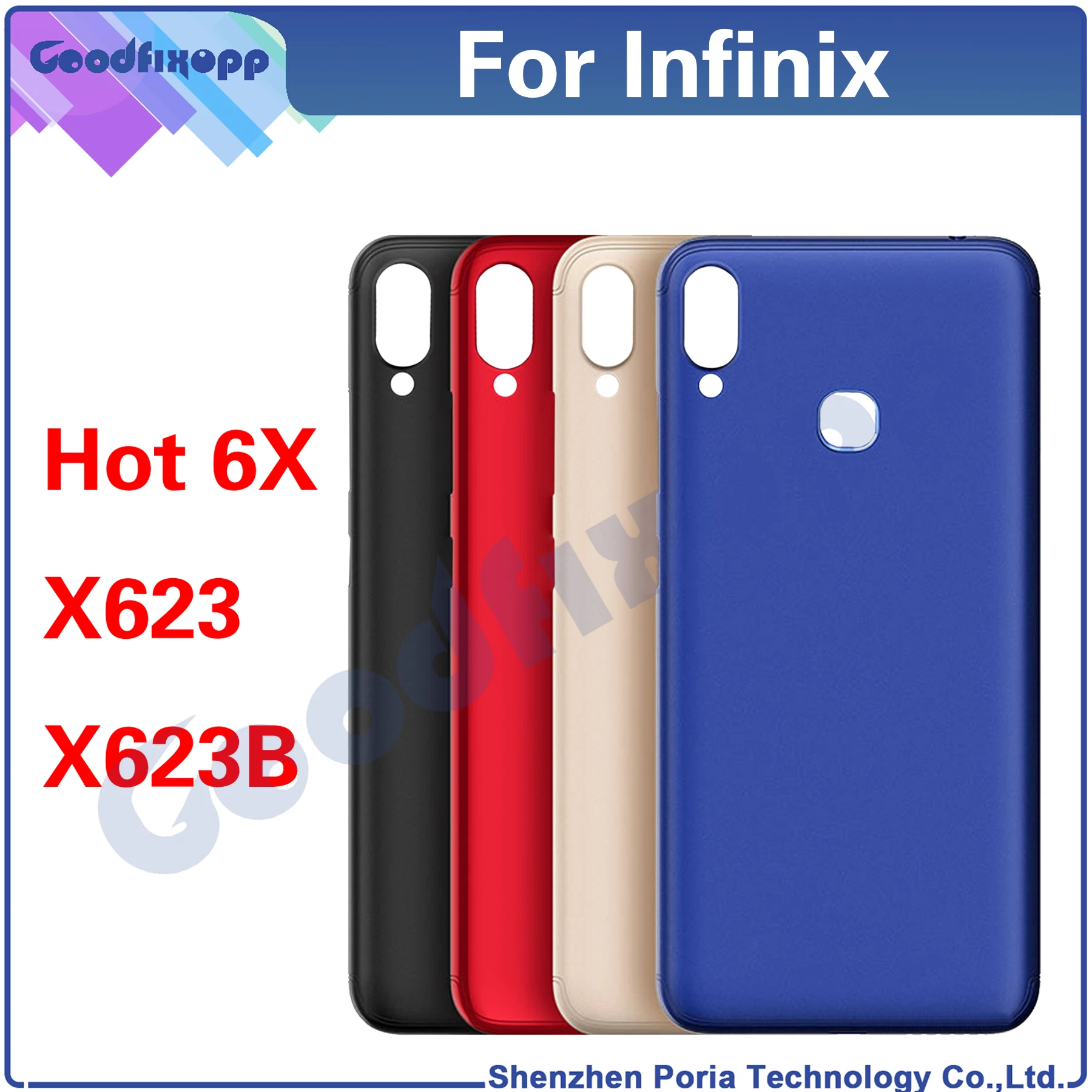 

10PCS For Infinix Hot 6X X623 X623B Hot6x Rear Case Battery Back Cover Door Housing Repair Parts Replacement