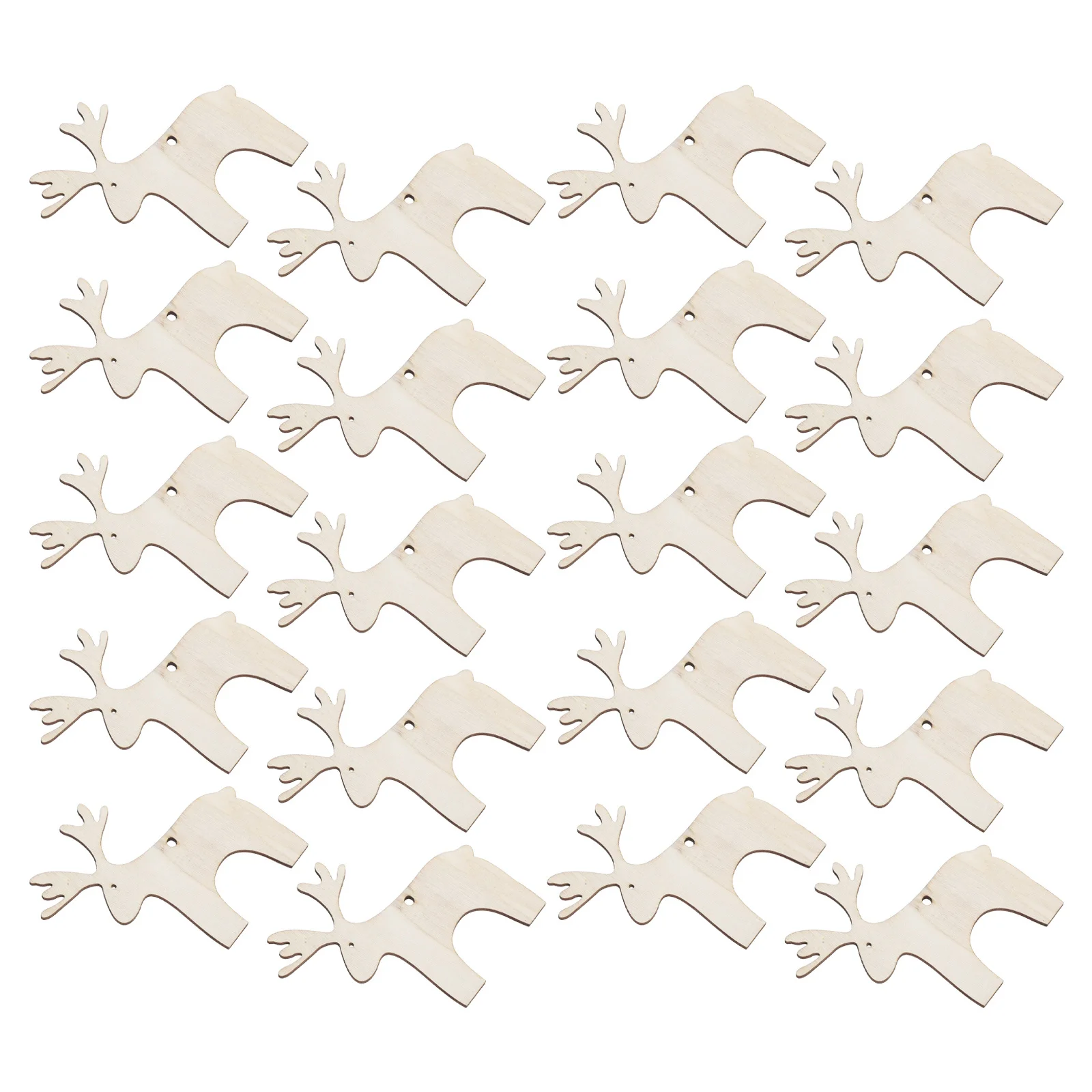 

20Pcs Wooden Reindeer Christmas Ornaments Unfinished Wood Cutouts for DIY Crafts Xmas Tree Hanging Elk Decorations