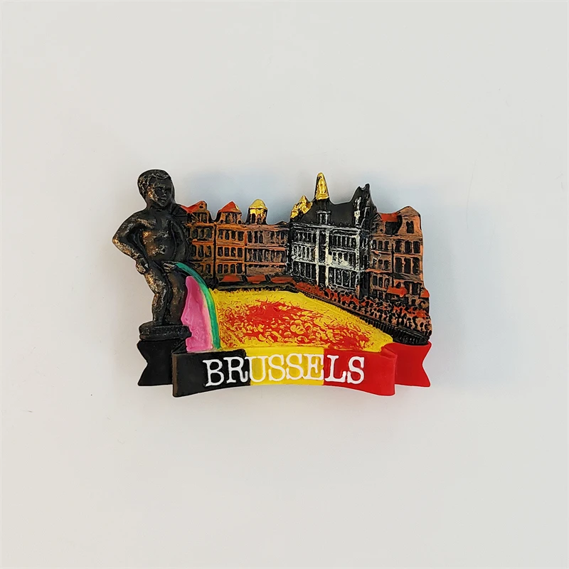 Belgium，Brussels，Manneken Pis，3D Stereoscopic，Tourism Souvenirs，Resin painting，Decoration home，Refrigerator magnets ﻿