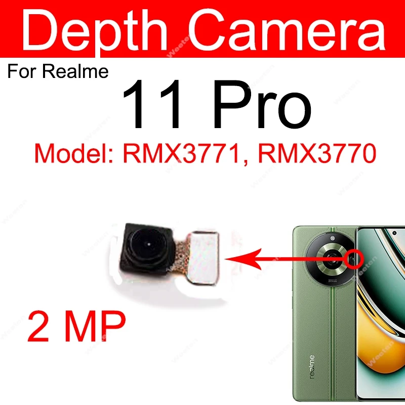 Front Rear Camera For Realme 11Pro 11 Pro Plus 5G Primary Back Main Front Selfie Facing Small Big Camera Flex Cable Parts