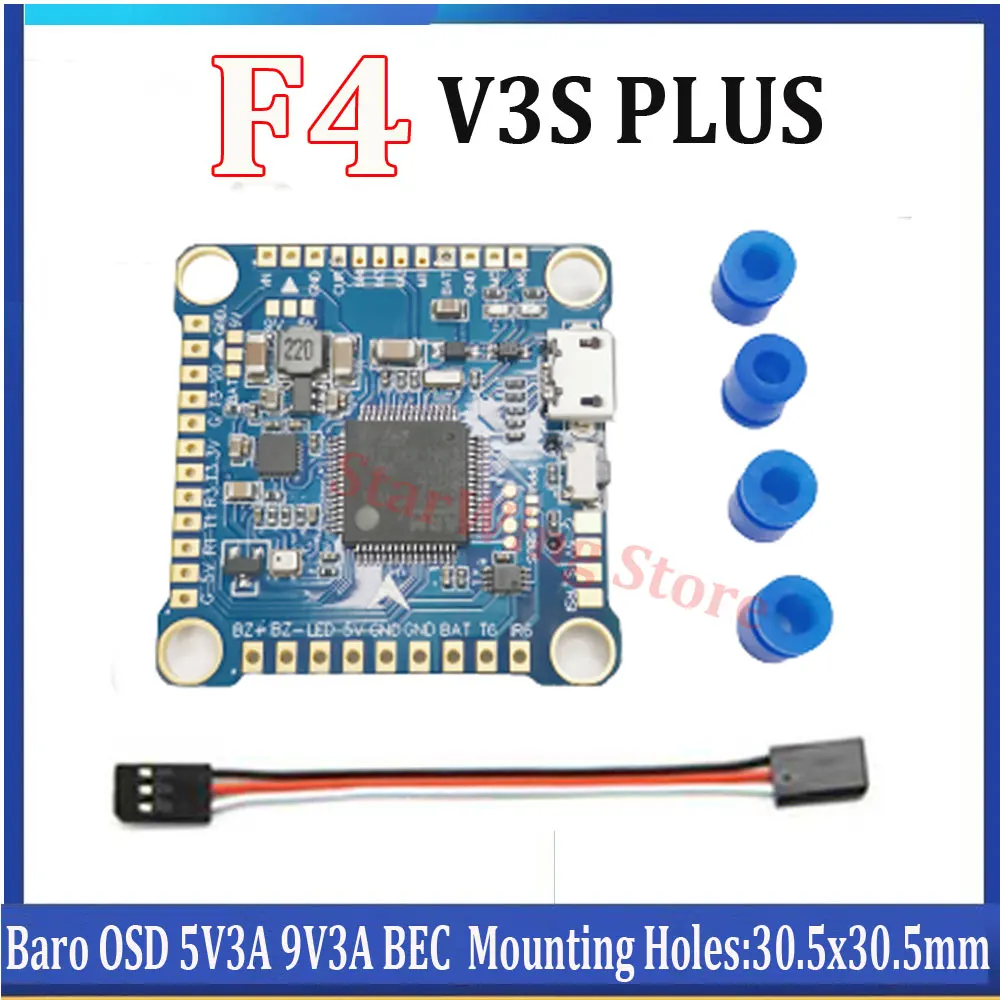 

Новый Полетный контроллер F4 V3S Plus OSD 2-6S два направления 3A BEC 9V Pad Design 30,5x30,5 мм для Betaflight RC FPV гоночный Дрон Квадрокоптер