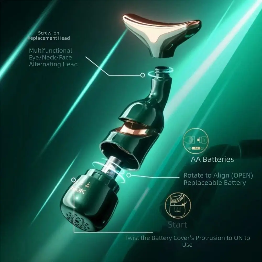 جهاز رفع الوجه البلاستيكي 3 في 1 أداة تجميل لتجديد شباب البشرة وتدليك العين والعناية بالرقبة ومدلك الوجه والرقبة #3