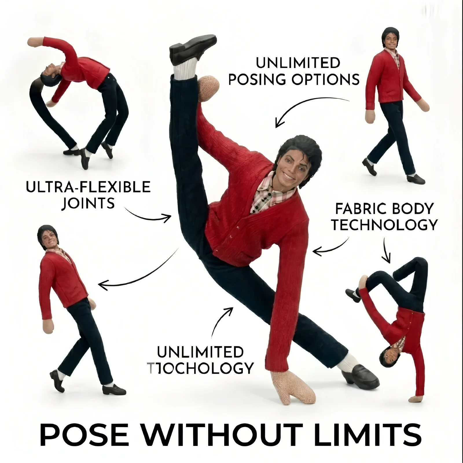 Michael Jackson New Cosplay Prop Doll Poseable Stuffed Figure Dolls Joint Mobility Abstract Room Decoration Props Fans Gift