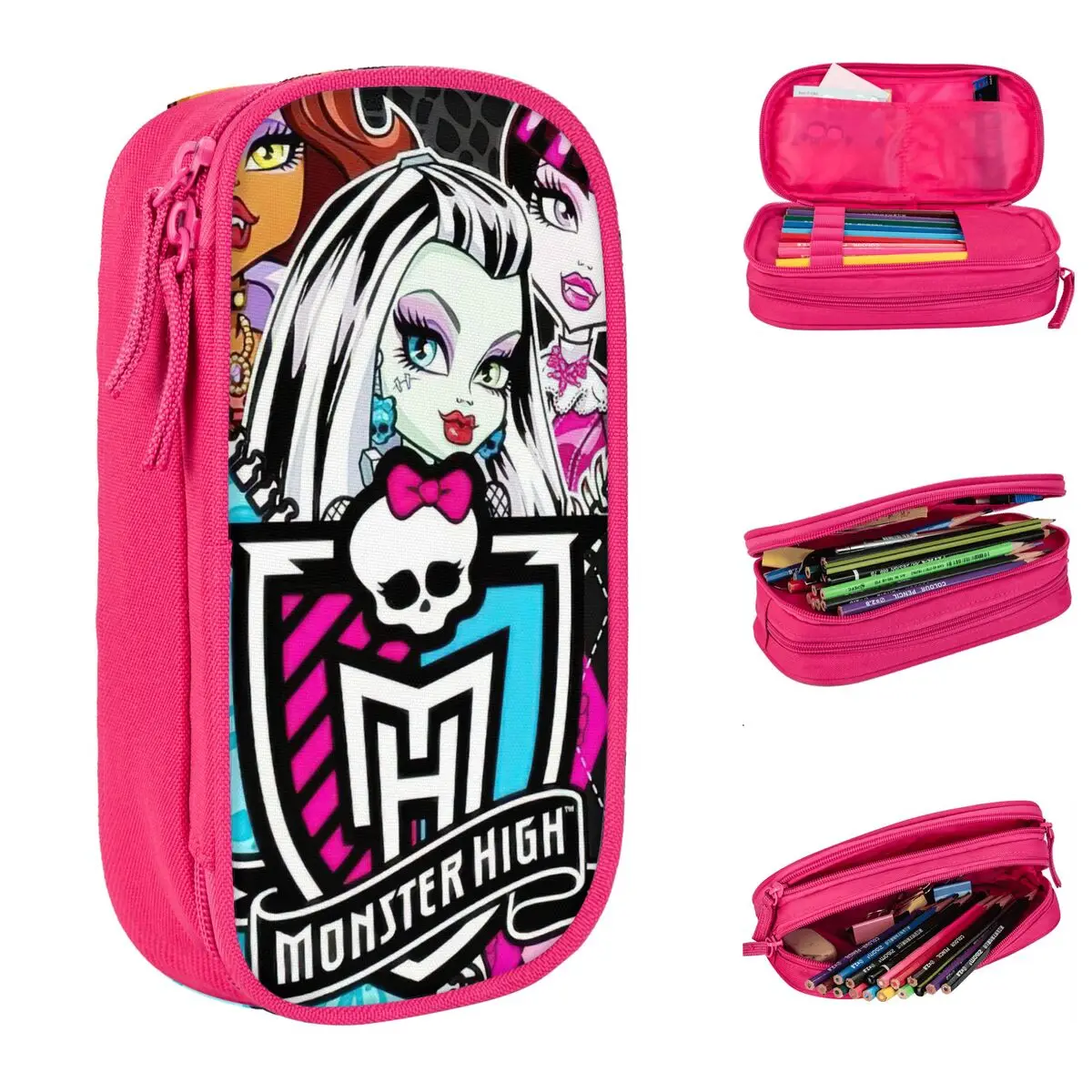 Monster High Pencil Cases Draculaura Anime Pencilcases Pen Box Kids Big Capacity Bags School Supplies Gifts Accessories