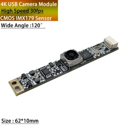 Módulo de câmera usb 4k, 8mp, autofoco, 120 graus, mini webcam ip cmos imx179, 3264*2448 mjp otg uvc, usb, plug play para computador portátil