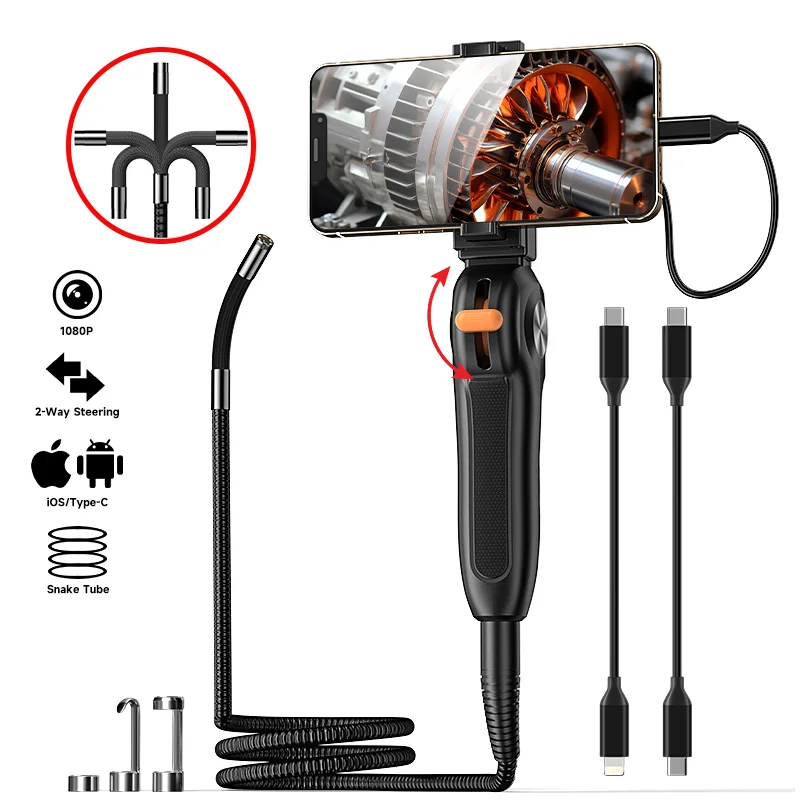 

HD Camera Inspection Borescope Mobile Connected Endoscope for Android Phones Iphone Flexible Probe 2MP 1920x1080