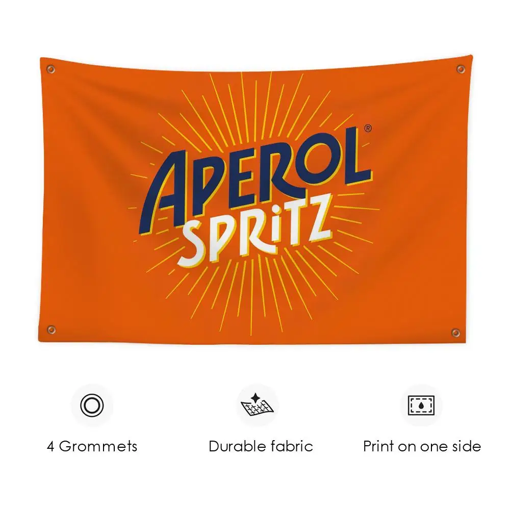 A-Aperol Wein- und Bierflaggen, individuelles Wandbehang-Kunstbanner für Schlafzimmer, Zuhause, Wohnzimmer, Außendekoration