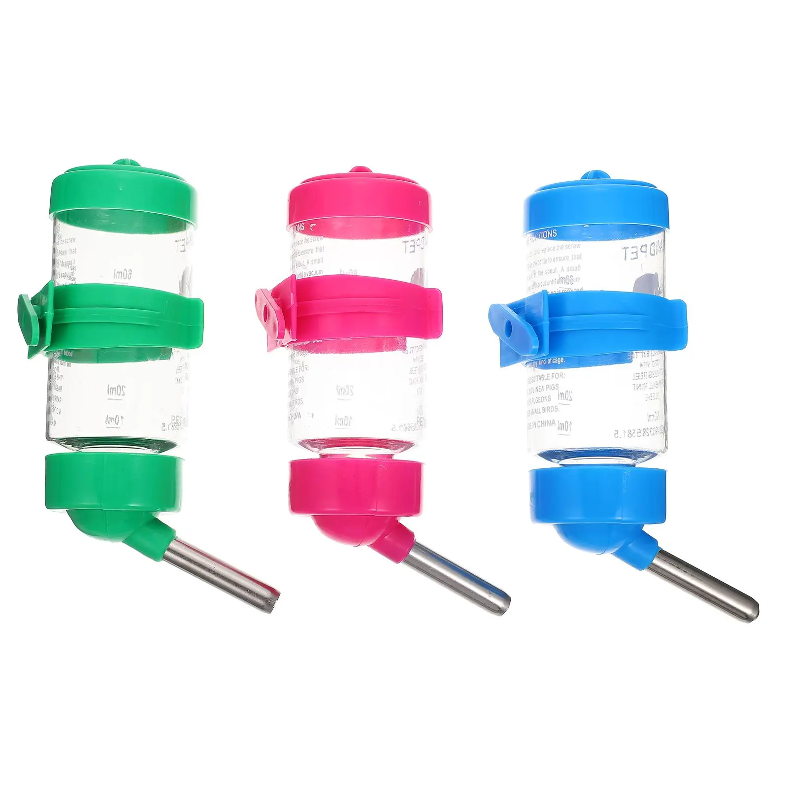 

3Pcs Pet Fountain Convenient Hamster Water Bottle 80ml Random Color Hamster Bottle Small Animal Feeder Cage Supplies Pet Goods