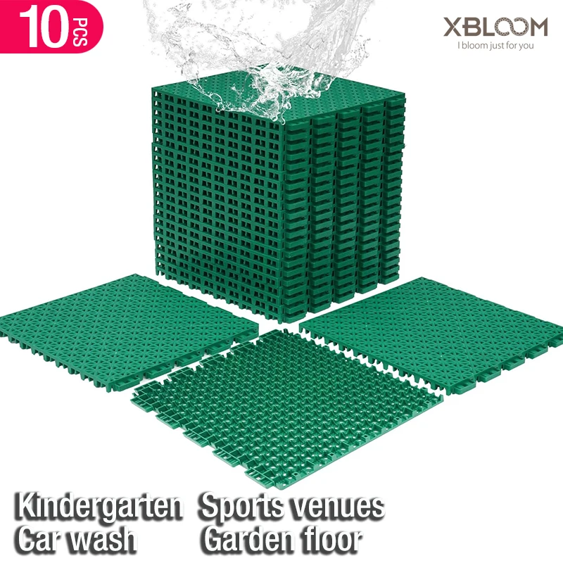 10pcs kindergarten sports Bathroom splicing mats grid waterproof suspension floor car wash balcony garden swimming pool plastic
