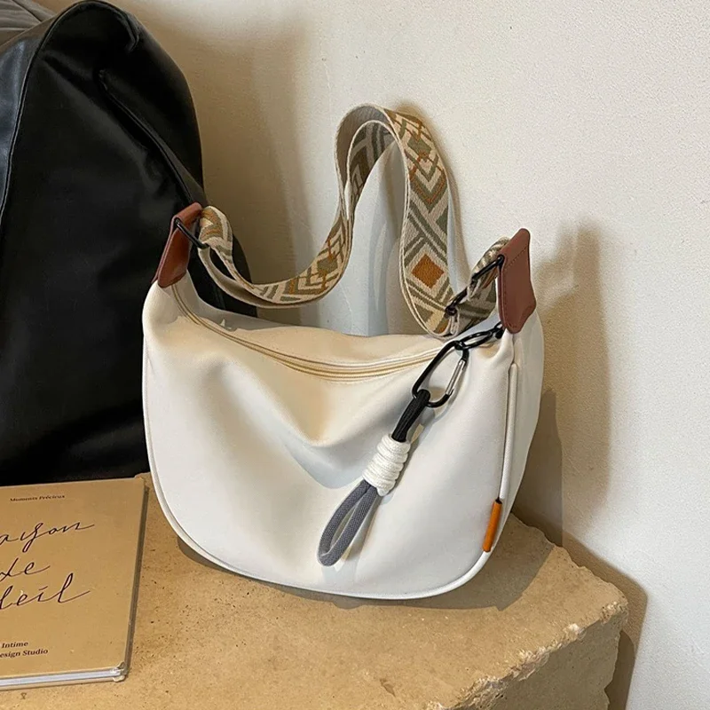 

New Fashion Crossbody Bag Simple Wide Shoulder Strap Design Single Shoulder Bag Original Style Commuting Dumpling Women Bag