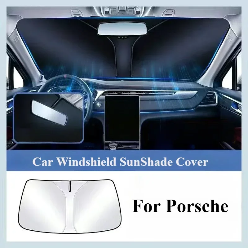 

For Porsche Panamera Spyder Carrera Macan Boxster Cayman Cayenne 911 970 981 991 Car Windshield Sunshades Cover Sun Protection