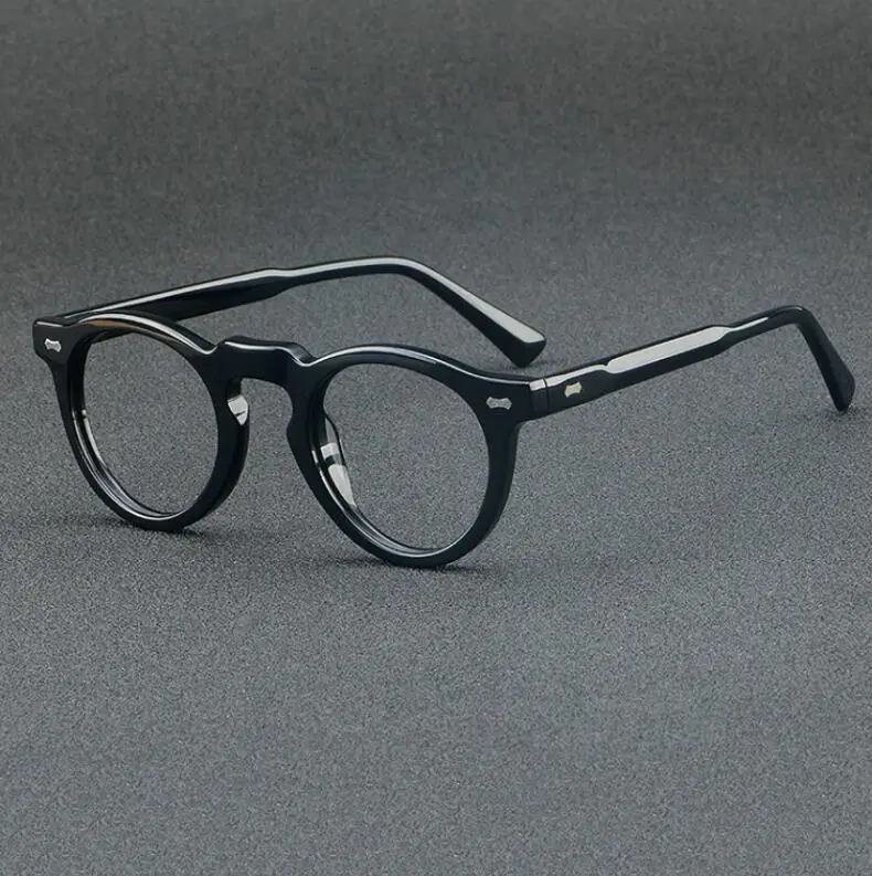 Mode Runde Acetat Blau Licht Blockieren Lesebrille Männer Optische Brillen Frauen Klare Linse Presbyopie Brille – Detail 3