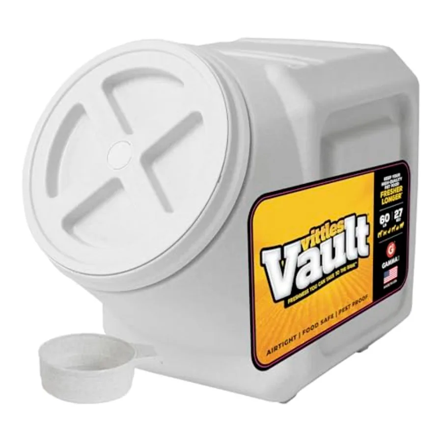 

Vittles Vault Traditional Pet Food Storage Container For Dog Kibbles/Bird Seed/Oatmeal/Rice/Flour/Cereal BPA Free Plastic Seale