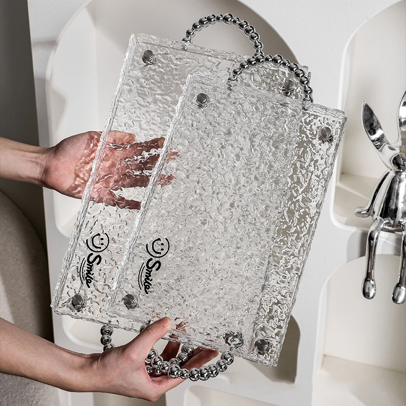 

Clear Acrylic Storage Tray Cosmetic Organizer Coffee Water Cup Storage Tray Food Container Candle Holder Home Bathroom Decor