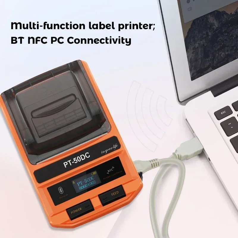 

New PT-50DC Mini Wireless Thermal Barcode Printer Android Mobile Portable Printer With BT/USB/PC Connectivity Thermal Printing U