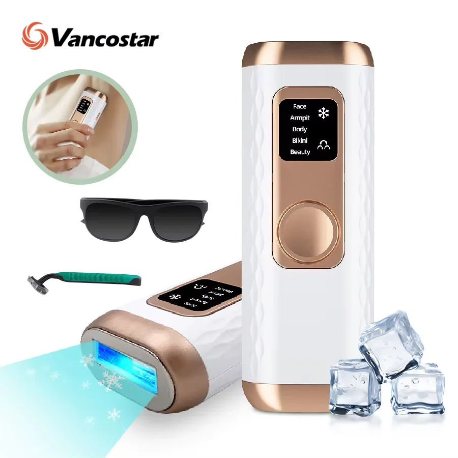 Icy-Cool Laser Hair Removal 5 Functions At-Home Painless Hair Remove for Whole Body Bikini Trimmer for Women Ladies IPL Epilator