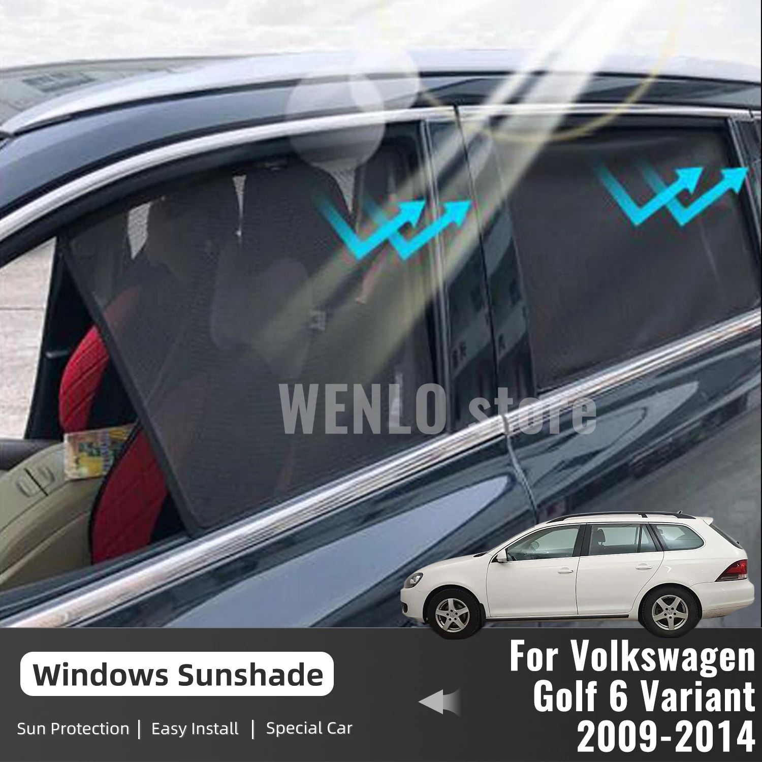 

For Volkswagen VW Golf 6 Variant Golf6 2009-2014 Magnetic Car Sunshade Visor Front Rear Windshield Curtain Side Window Sun Shade