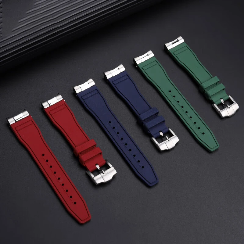 High Quality Arc Mouth Fluororubber Watch Strap For Tudor Black Bay M79230R M79363N Watchband 20 21mm 22mm FKM Bracelet for Men