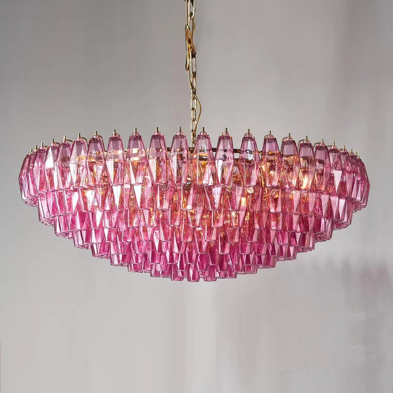 

Murano Modern LED ceiling glass chandelier for dining room, round chandelier for living room, dimmable, lustre