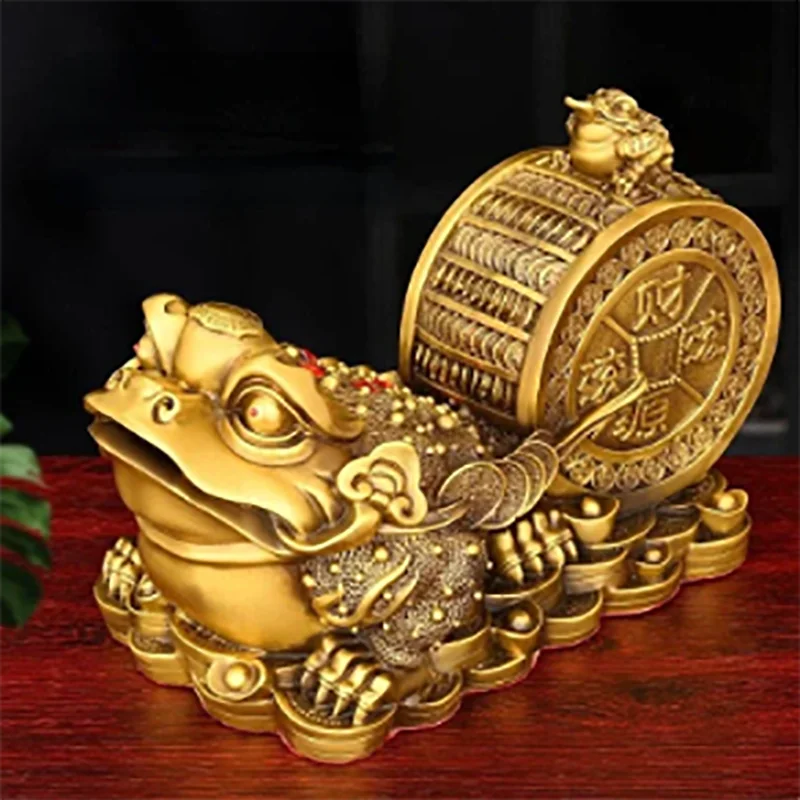 

Golden Toad Animal Ornament Copper Pulling Wealth Three-legged Toad Seven-star Toad Home Living Room Office Sculptures