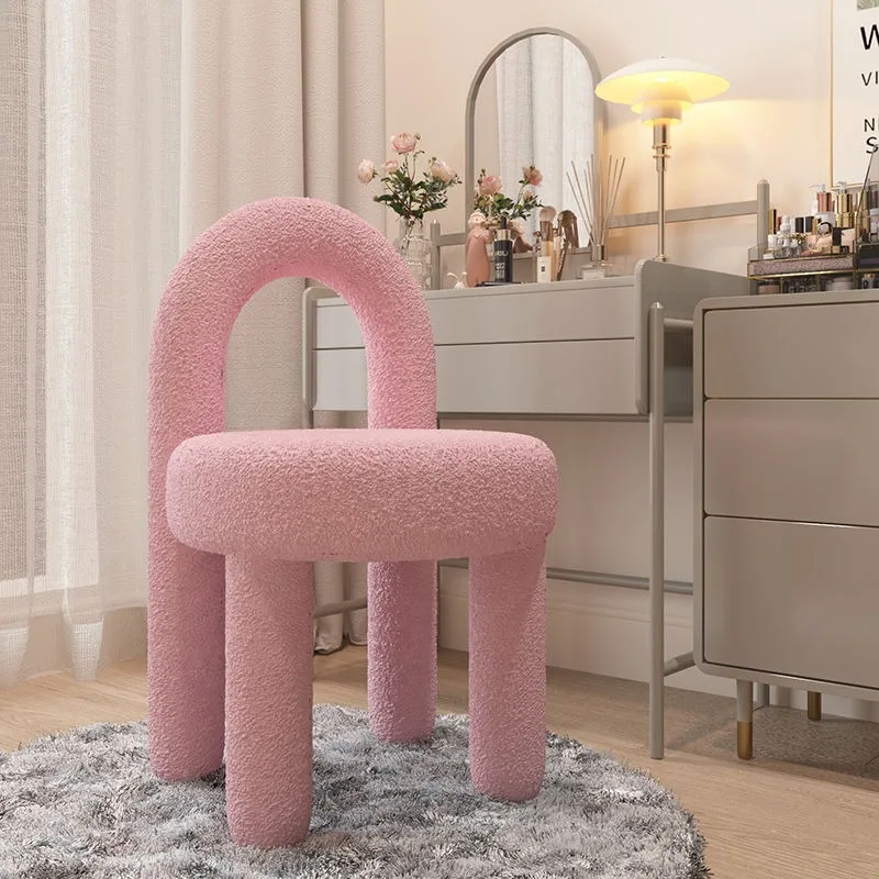 Makeup Chairs Nail Stools Cream Style Modern Simple Bedroom Home Light Luxury Dressing Stool Vanity Chair Living Room Furniture