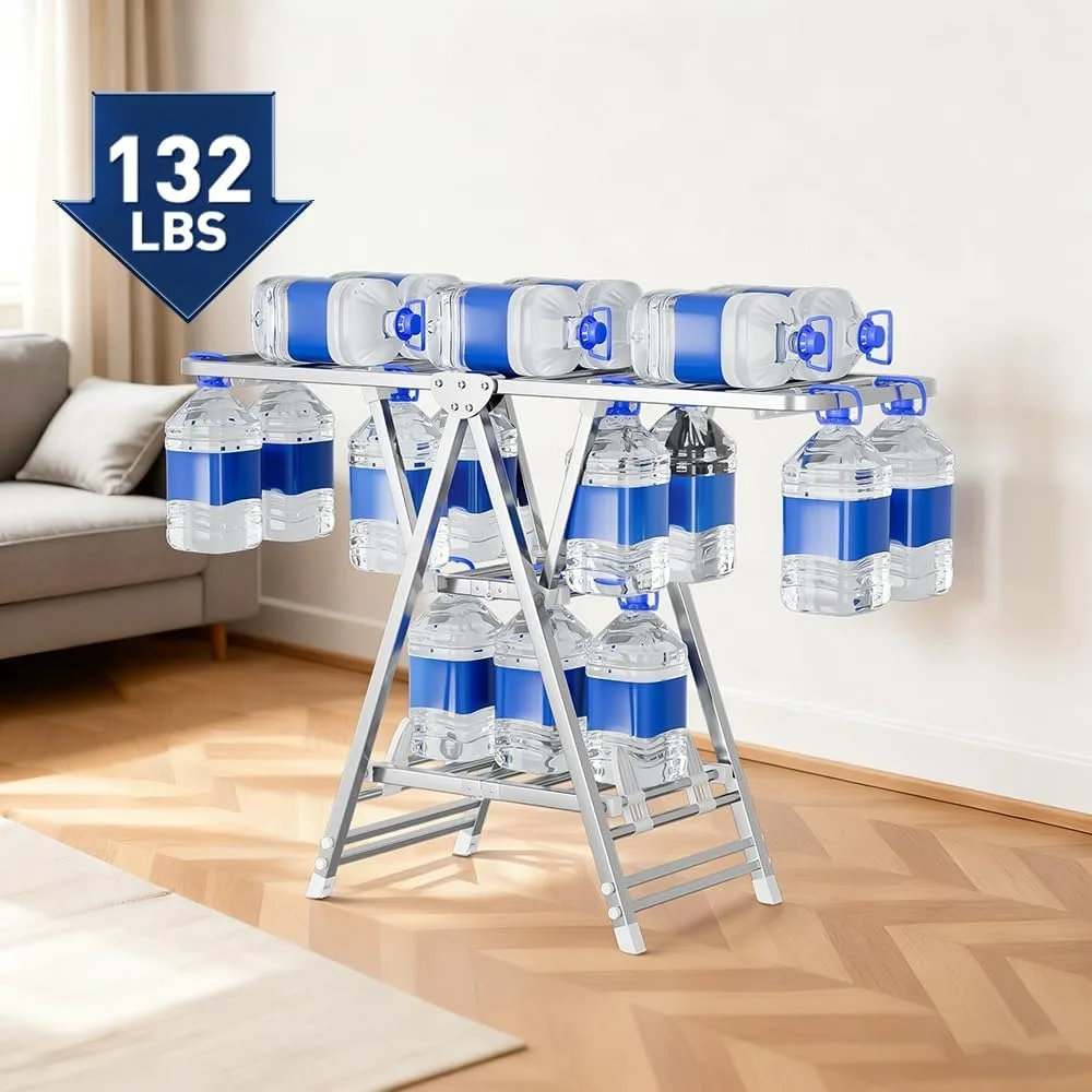 Clothes Drying Rack,Stainless Steel Foldable Laundry Drying Rack with Height Adjustable Wings,Clothes Rack with Shoe Rack,