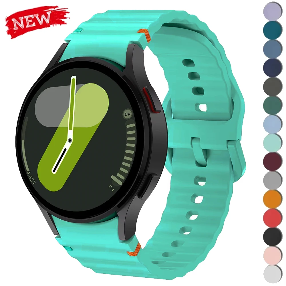 Pulseira de silicone original para samsung galaxy watch 7/6/5/4 44mm 40mm 45mm pulseira smartwatch galaxy watch 6 clássico 43mm 47mm
