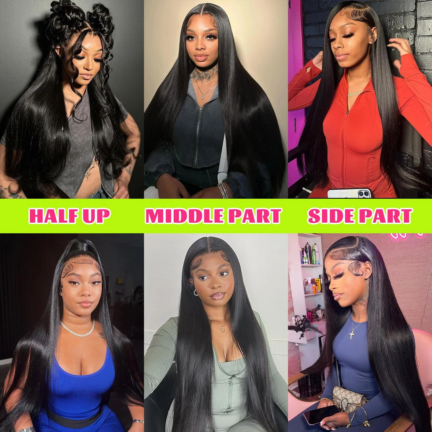 32 pouces perruques droites cheveux humains pré plumé droite dentelle avant perruques cheveux humains 200 densité 13x4 HD dentelle frontale perruque pour les femmes