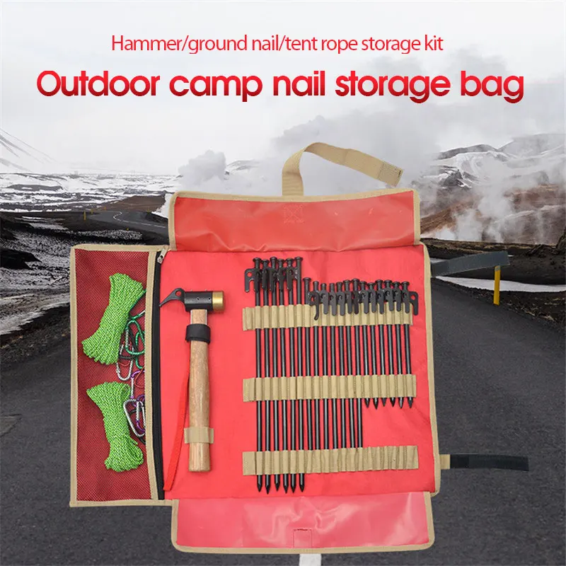 3PCS Outdoor Camping Convenient Stake Storage Bag Practical Bestseller Tent Canopy Nails Versatile Stake And Nail Storage