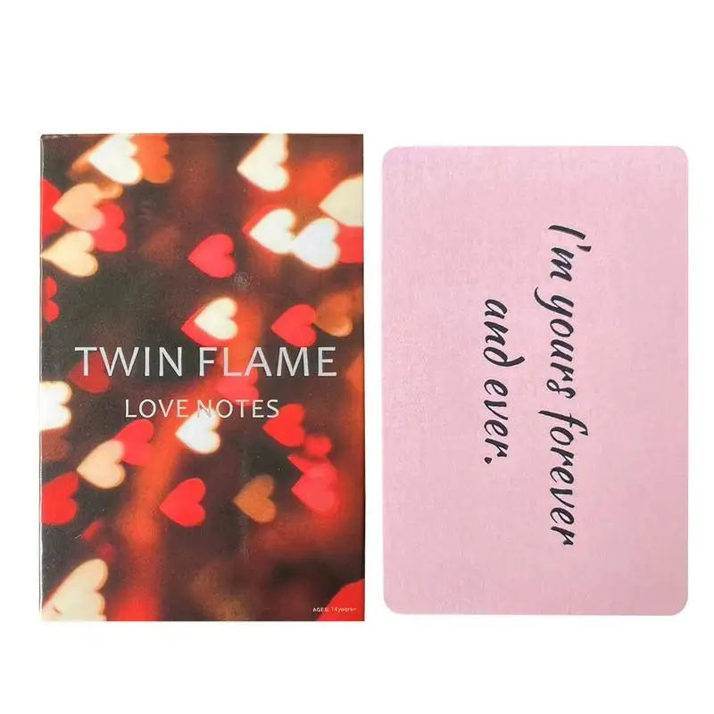 57*89mm Twin Flame Love Notes Pink Color 45 Pcs Oracle Cards Channeled Messages for Love Readings, Soulmate