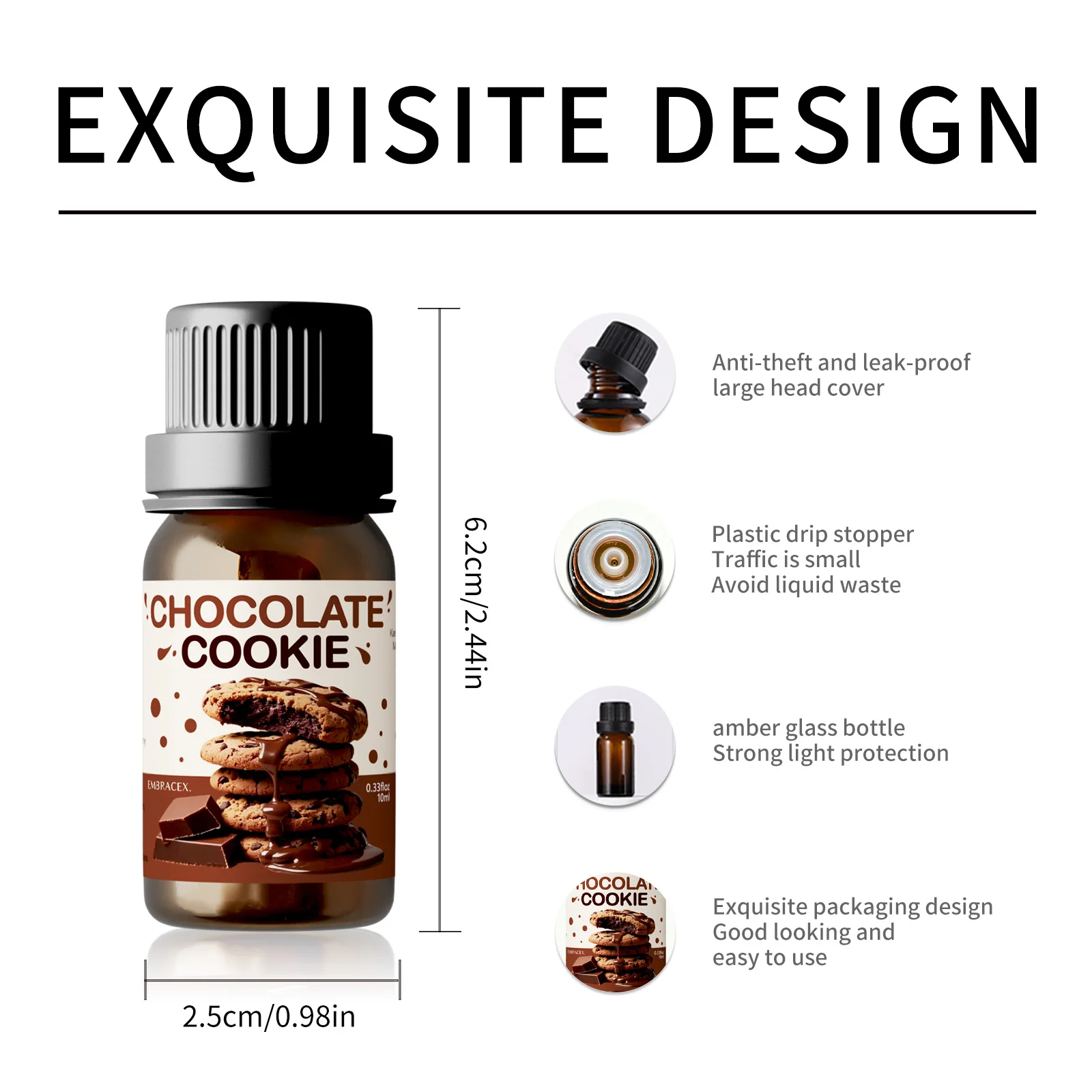 10ml Chocolate Cookie Fragrance Oils Car Air Freshener Sweet Car Scent Gifts