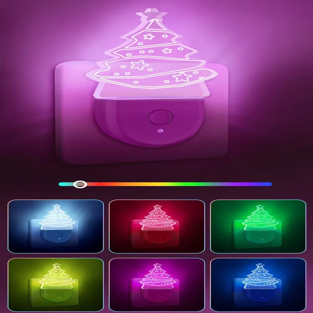 Ambiência colorida RGB decorada luzes noturnas LED UE EUA Reino Unido Plug Luzes de quarto para festas de fim de ano
