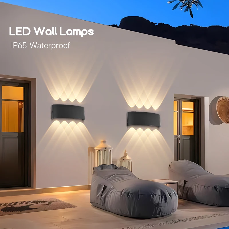 

IP65 Waterproof LED Wall Lamp A85-265V Outdoor/Interior Wall Lights 4W 6W 8W Up Down Light For Bedroom Living Room Street Garden