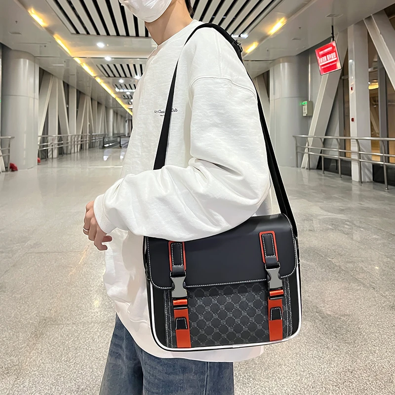 Imagem -03 - Bolsa de Ombro Empresarial para Homens Bolsa Crossbody Casual para Trabalho Marca de Luxo Bolsa de Couro Bolsa Mensageiro Masculina Designer