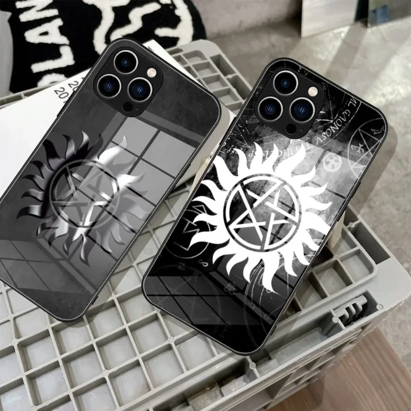 For IPhone 15 pro Supernatural TV Phone Case Tempered Glass For IPhone 14 15 11 12 Pro 8 14 Plus 13 Pro MAX XR iphone 15 Covers