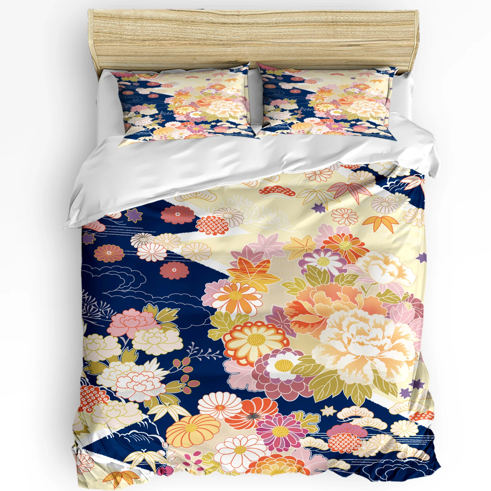 

Lilac Flowers Abstract Desktop Art 3pcs Bedding Set For Bedroom Double Bed Home Textile Duvet Cover Quilt Cover Pillowcase
