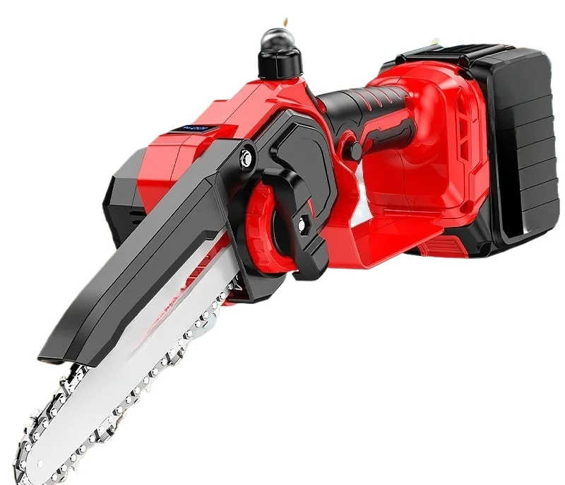 Small handheld cordless lithium chain saw rechargeable electric handsaw for outdoor tree cutting garden work