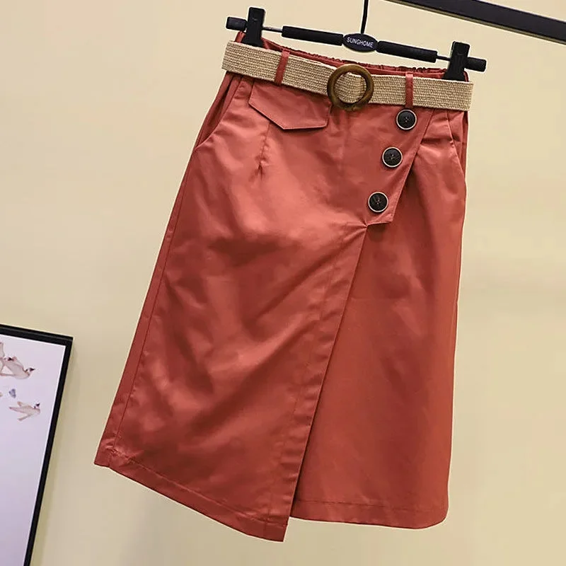 Female Fake Two Pieces Short Pants Korean Women High Waist Wide Legs Skirt Spring Summer New Ladies Large Size 5XL Skirt Pants