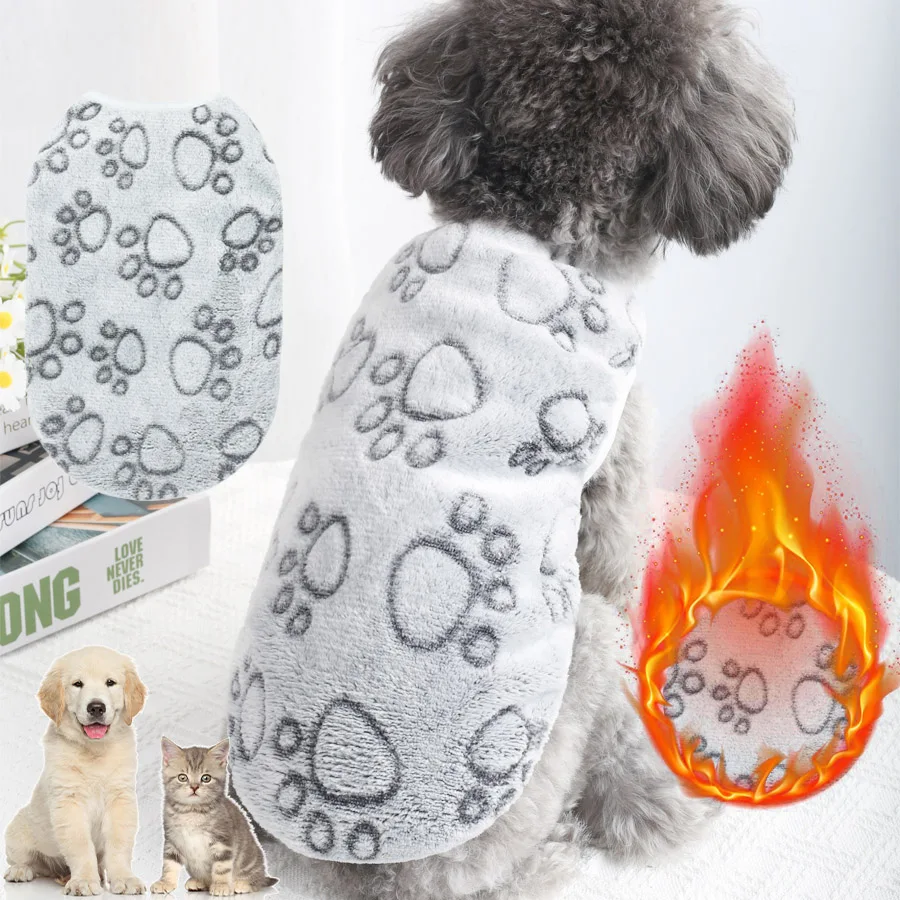 Hunde-Weihnachtspullover, weiche Flanellweste für kleine Hunde, warmer Winterpullover für Welpenkatzen